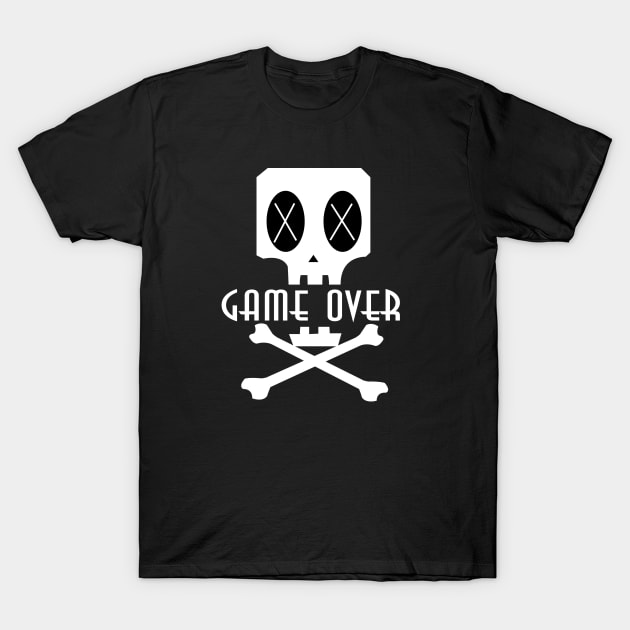 Game over Skull T-Shirt by kaizokuGhost